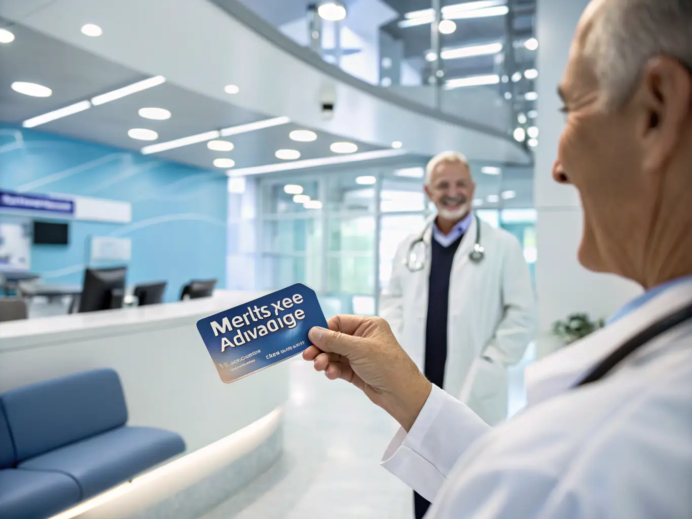 A close-up shot of a Medicare Part C (Advantage) card, highlighting the benefits and features of this plan option.